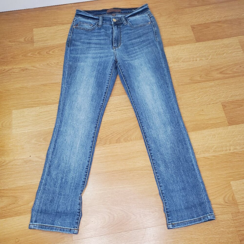 JUDY BLUE Jeans Women's 5/27 Skinny Fit Capri Mid Wash Denim Pants Stretch